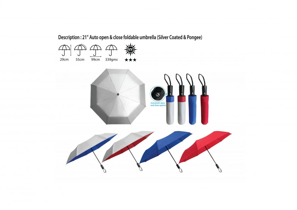 21 3 FOLD AUTO OPEN UMBRELLA